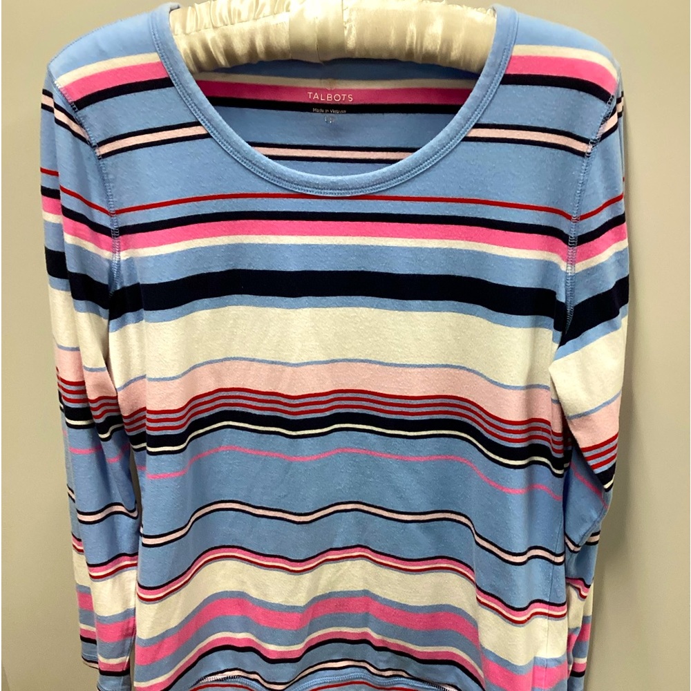 Talbots striped long sleeve tee